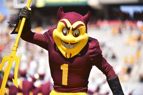 Sparky mascot and ASU team colors